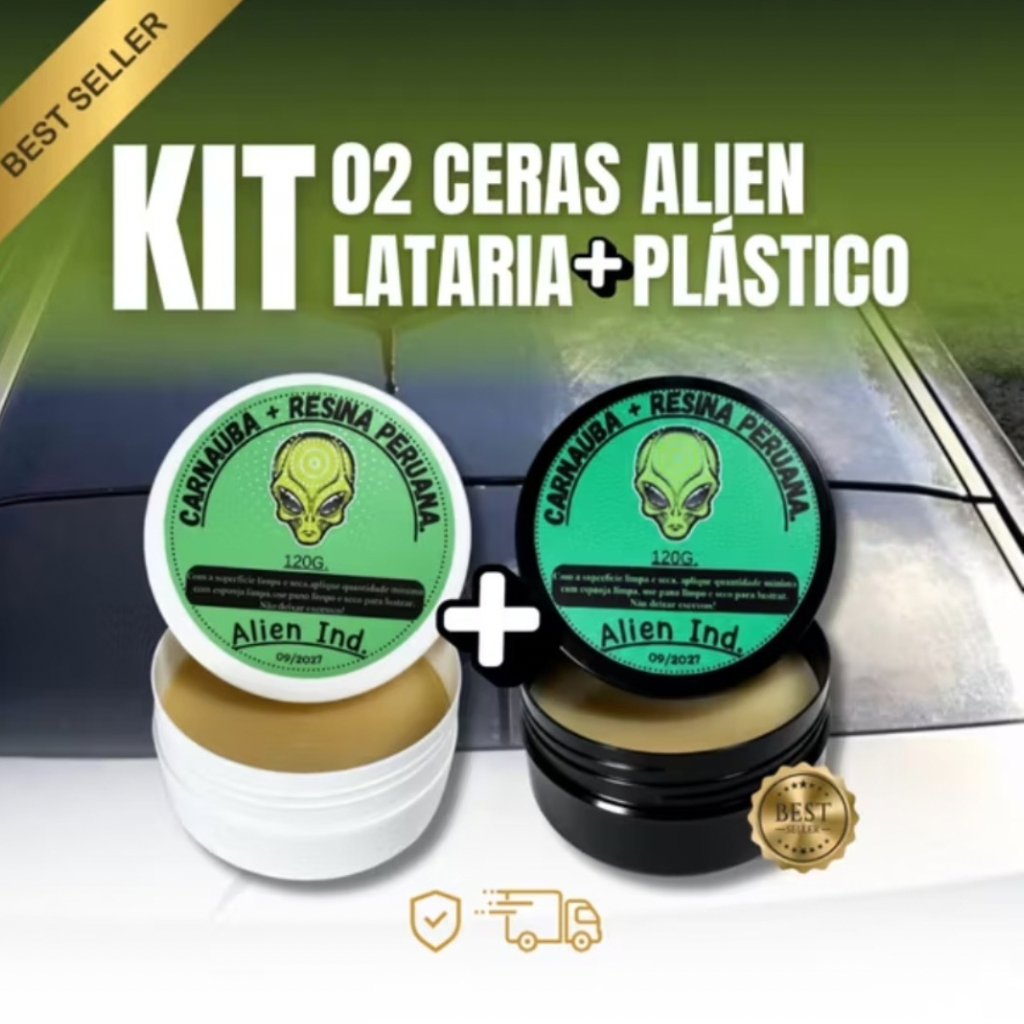 Kit Cera Automotiva Alien Ind para Lataria e Plásticos