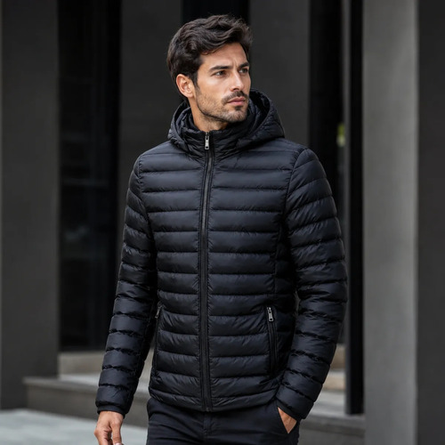 Jaqueta Masculina Puffer Corta Vento Bobojaco Preto