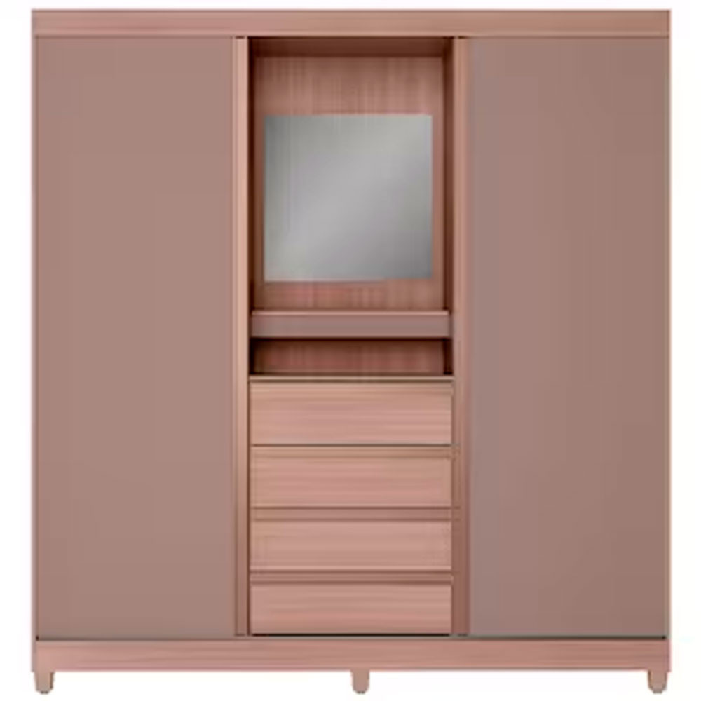 Guarda Roupa Casal Fortaleza II com 2 Portas de Correr e 4 Gavetas Bartira | Shopee Brasil