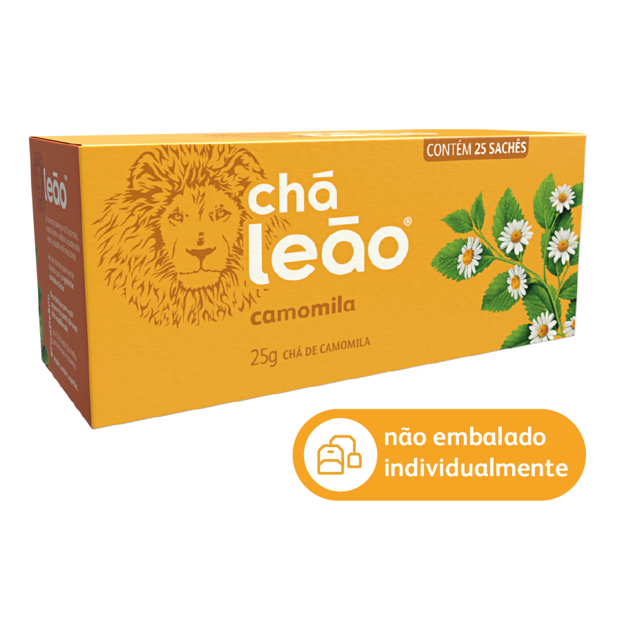 Cha Leao Camomila 25g em Saches 25 Unidades