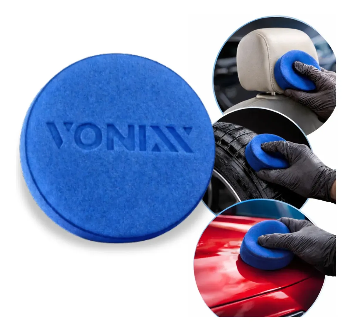 Aplicador De Cera Automotiva Vonixx De Espuma Azul Macia Azul