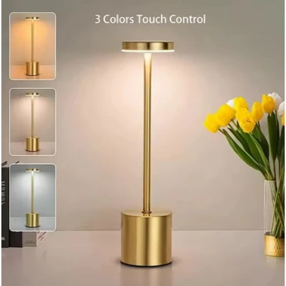 Luminária de Mesa Candeiro Dumbbell Touch de Quarto Luxuosa 3 Tons de Led | Shopee Brasil