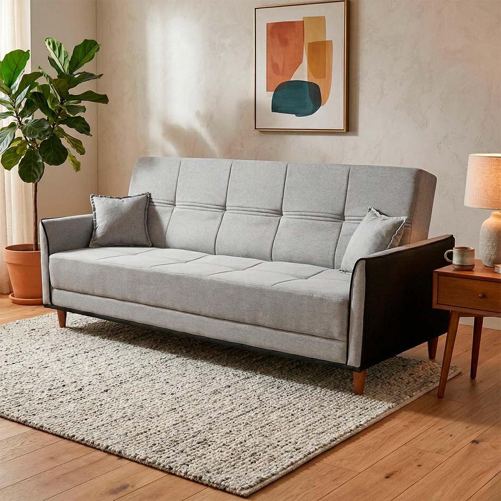 Sofa Cama Servia 2,00m Cinza Linho King House
