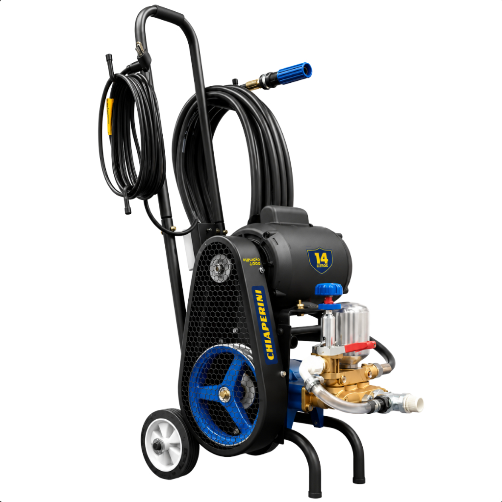 Lavadora Lava Jato Móvel 14L 320 Libras Motor WEG 1HP 220V com Mangueira Chiaperini