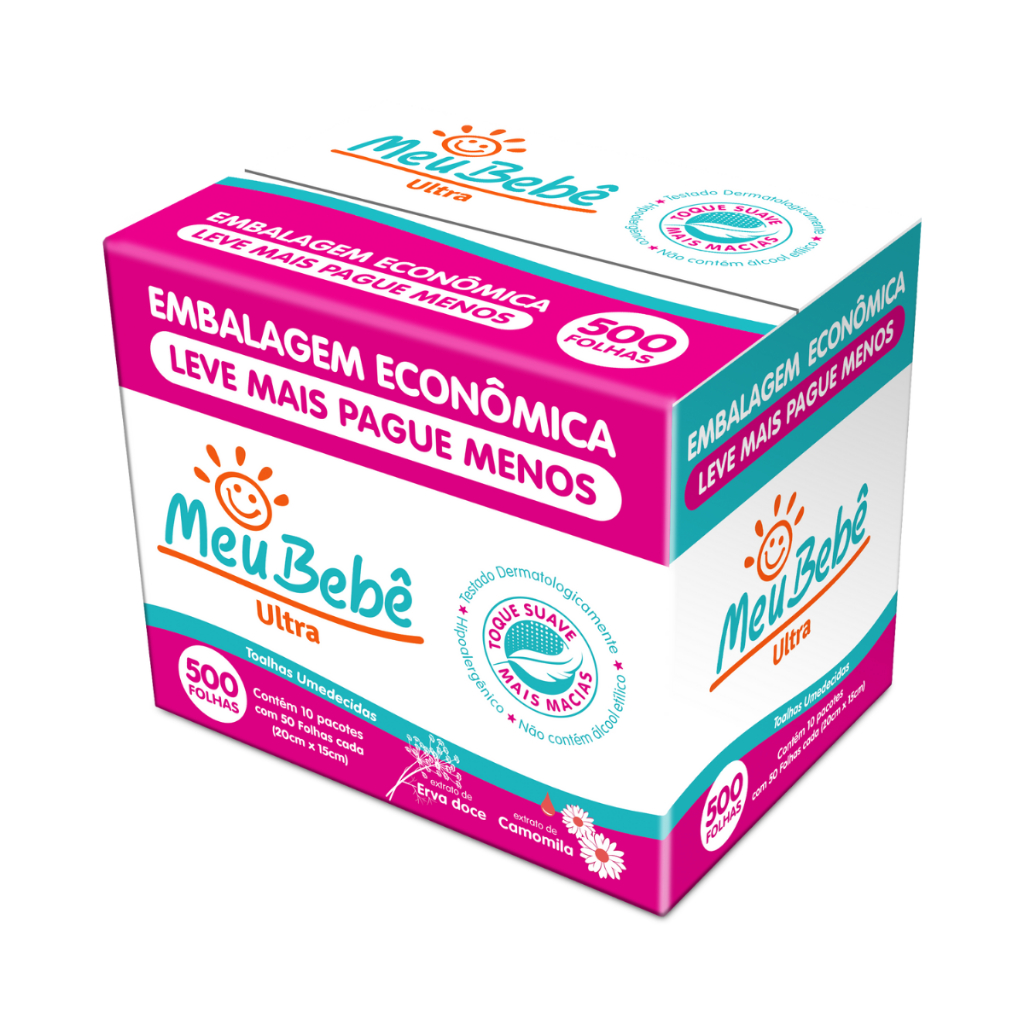 Toalha Umedecida Meu Bebê Ultra 500 Folhas