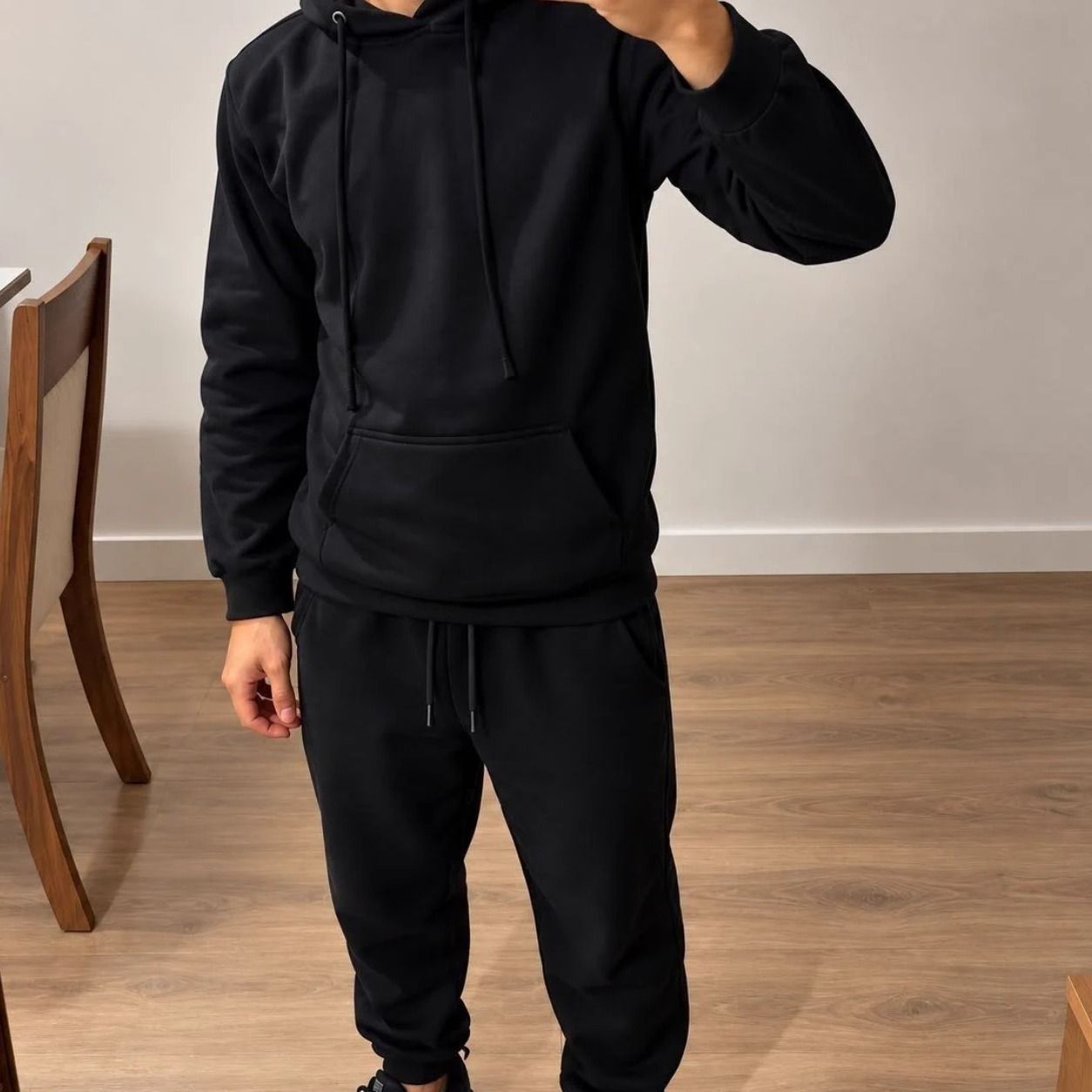 Conjunto Calça e Blusa de Moletom Liso Masculino