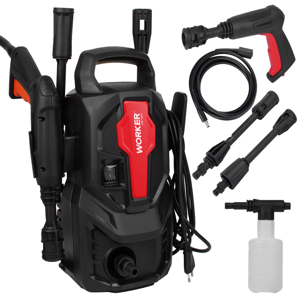 Lavadora Alta Pressão Compacta Potente Lava Carro Moto Com Aplicador Detergente LW1305 1200W Worker | Shopee Brasil