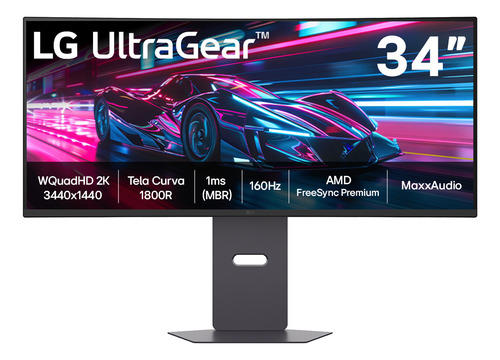Monitor Gamer LG UltraGear Curvo 34 QuadHD 2K UltraWide 160Hz 1ms
