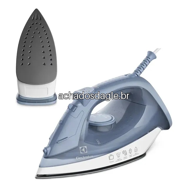 Ferro de Passar a Seco e Vapor Electrolux Efficient 127V Azul