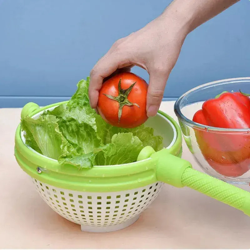 Escorredor e Centrífuga Retrátil Multiuso para Saladas e Frutas