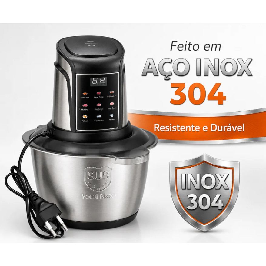 Processador de Alimentos 1200W Elétrico Triturador e Moedor