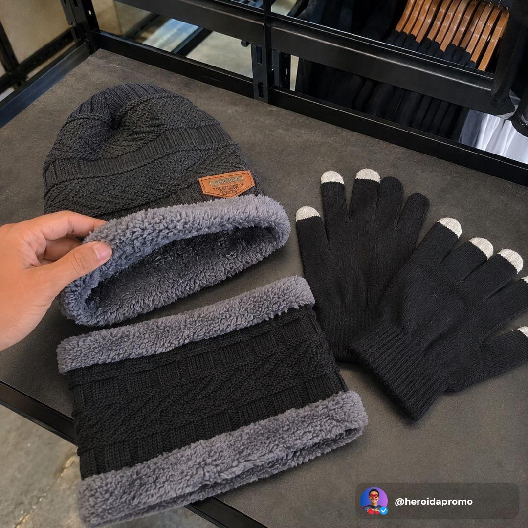 Kit Inverno Touca Gorro Forrado + Gola Térmica
