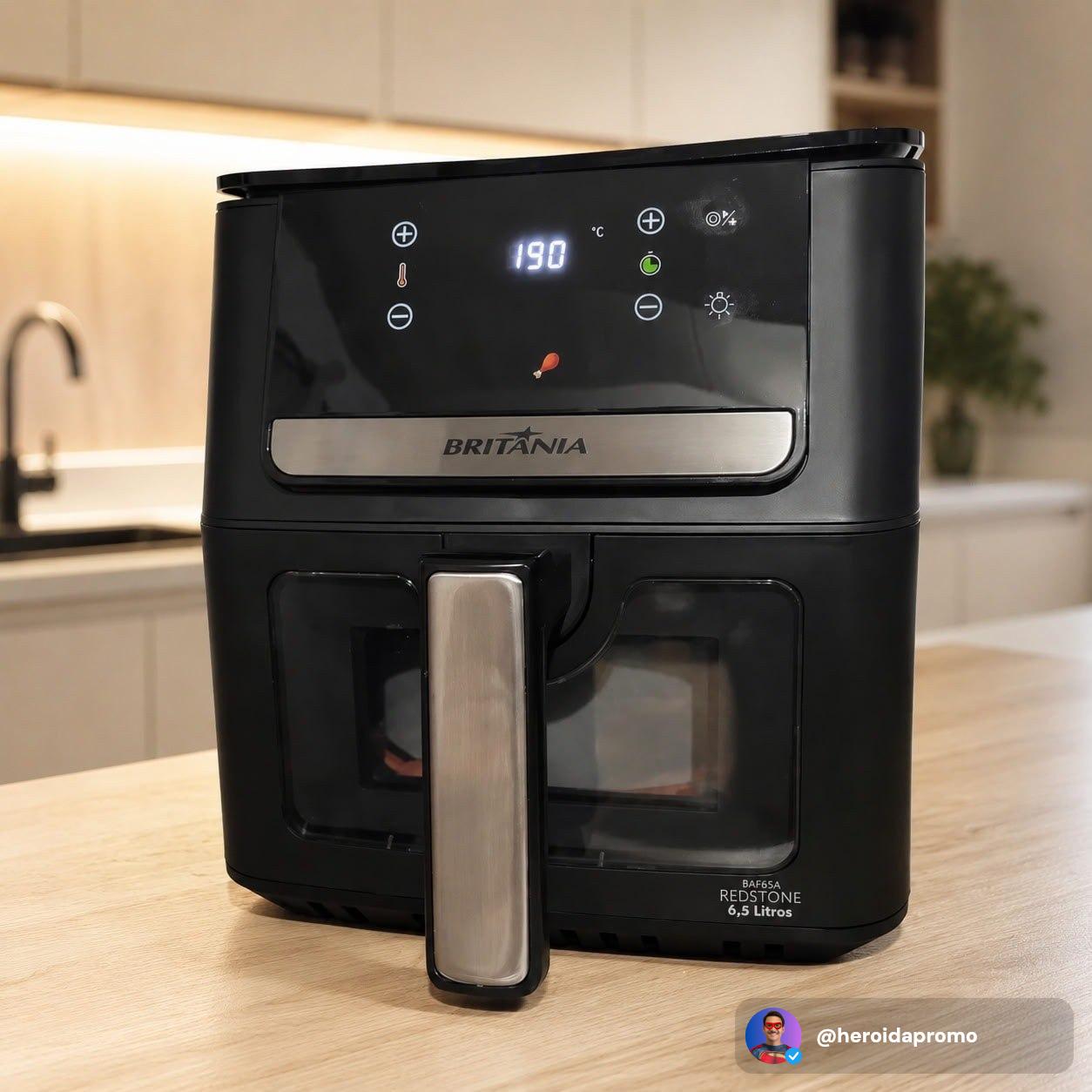 Air Fryer Britânia 6,5L 1700W 8 Funções Painel Digital Redstone