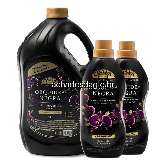 Kit Lava Roupas Coala 5L e 2 Amaciantes Orquidea Negra