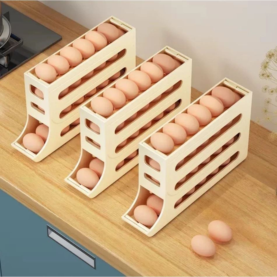 Suporte Organizador De Ovos Dispenser Para Geladeira Prático Anti-Queda Utensílios De Cozinha Original | Shopee Brasil