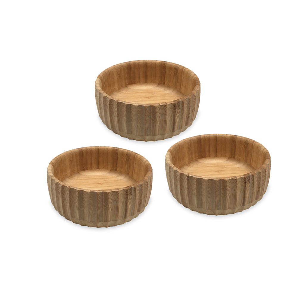 Kit 3 Bowls Canelados de Bambu Medio Oikos