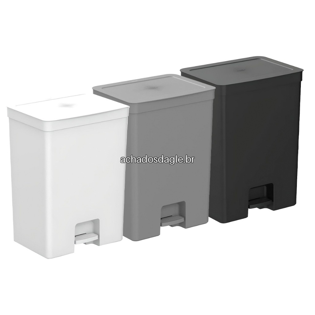 Lixeira de Pedal Trium 30L Duplo Compartimento LX4350