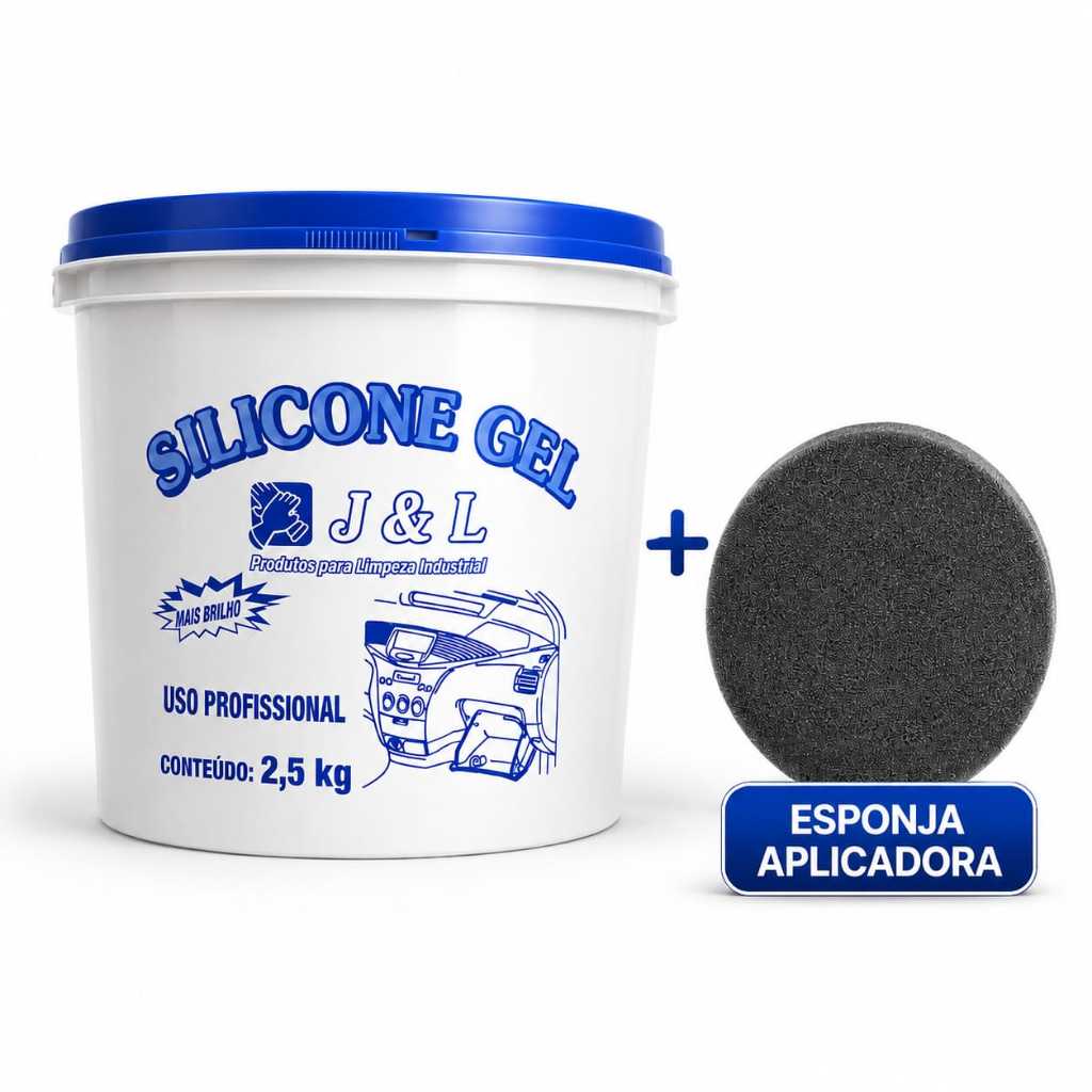 Silicone Gel Automotivo J&L 2,5kg + Esponja Aplicadora