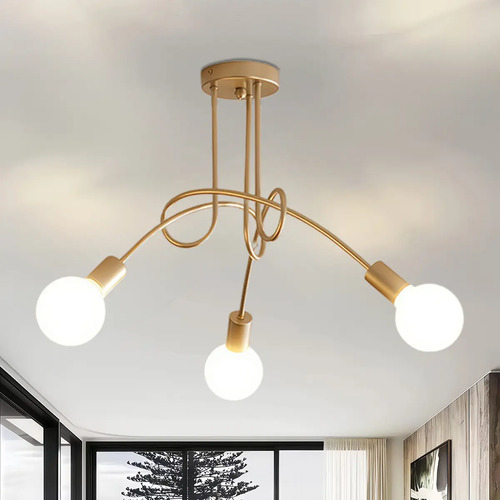 Luminária Lustre Teto Moderno 3 Lâmpadas