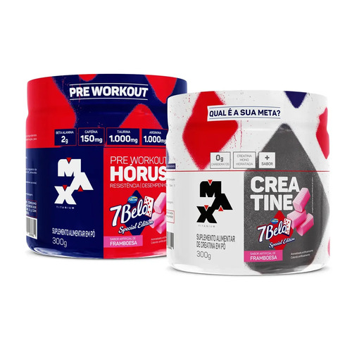 Kit Suplementos Hórus 7 Belo + Creatina 300g Max Titanium