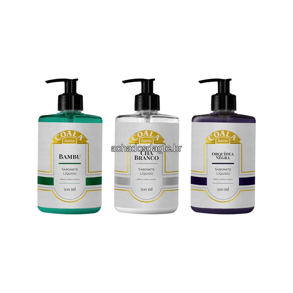 Kit 3 Sabonetes Coala Home Bambu Cha Branco Orquidea Negra