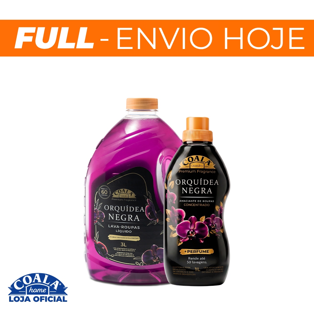 Kit coala Laundry Orquídea Negra 1 Lava Roupas 3L + 1 Amaciante Concentrado 1L