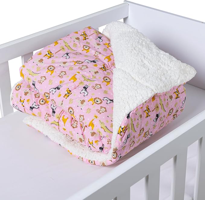 Oferta: Brianna Coberdrom Bebê Algodão Sherpa Dupla Face Infantil (Fazendinha Rose)