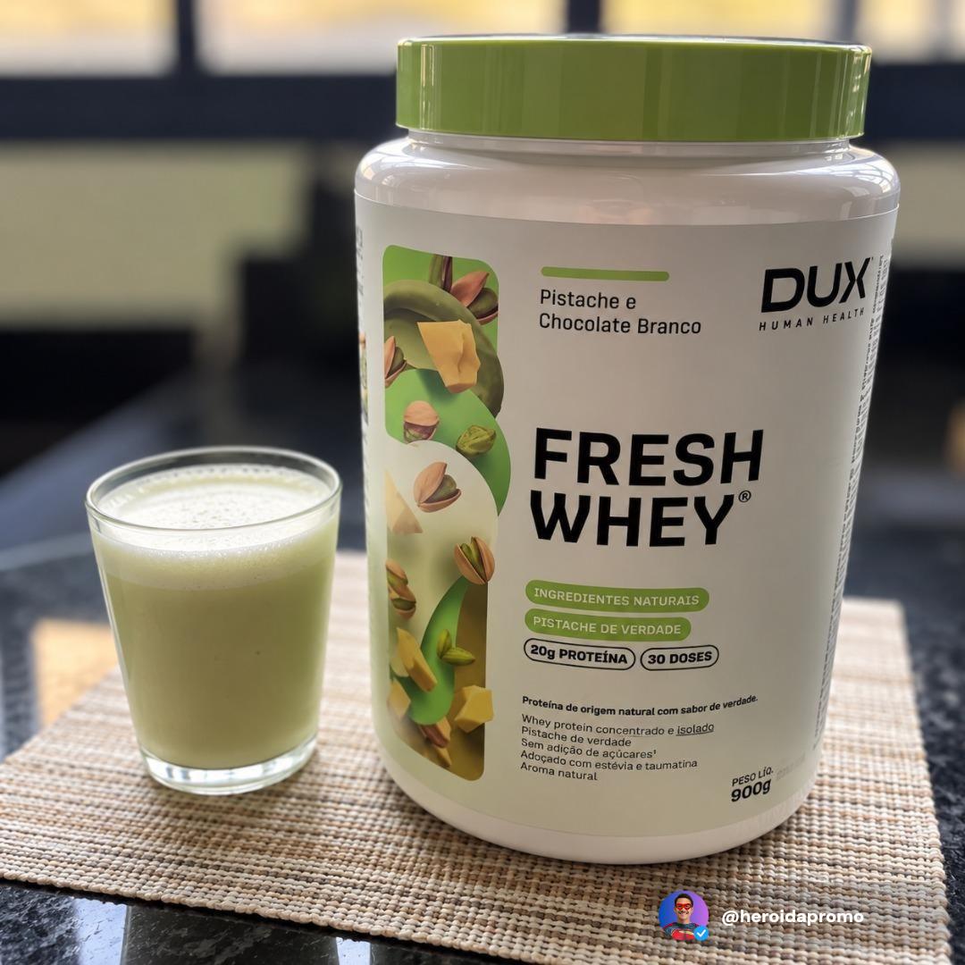 Fresh Whey Dux Nutrition Pote 900g Pistache e Chocolate Branco