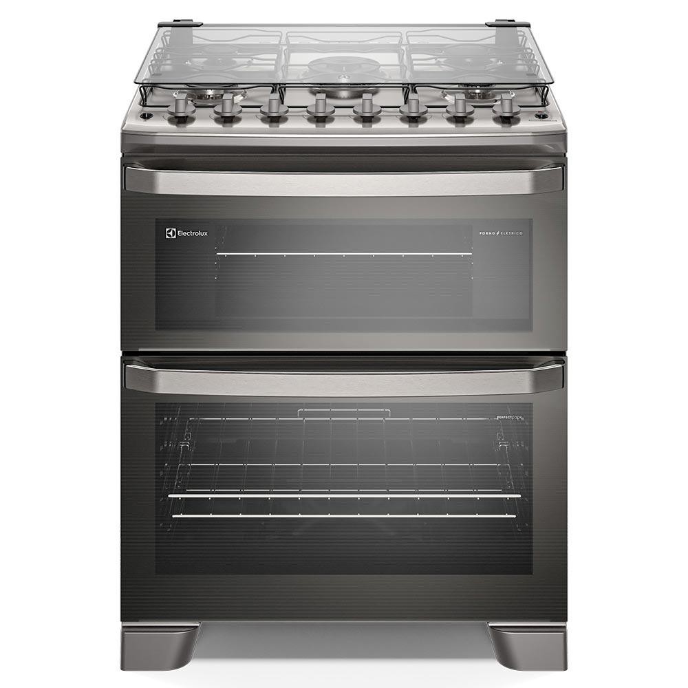 Fogão de Piso Electrolux 5 Bocas Experience PerfectCook360 Prata FE5DC