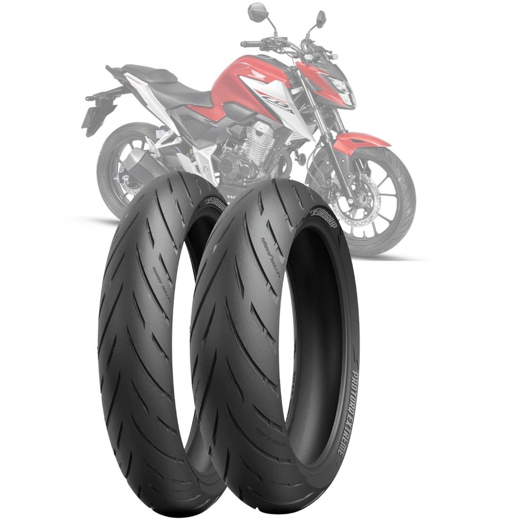 Kit Pneu Moto 110/70-17 e 150/60-17 RR Pro Extreme Radial Sem Câmara