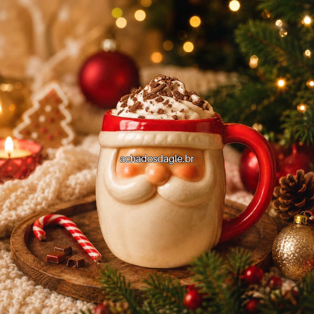 Caneca Natal Papai Noel 330ml Cerâmica