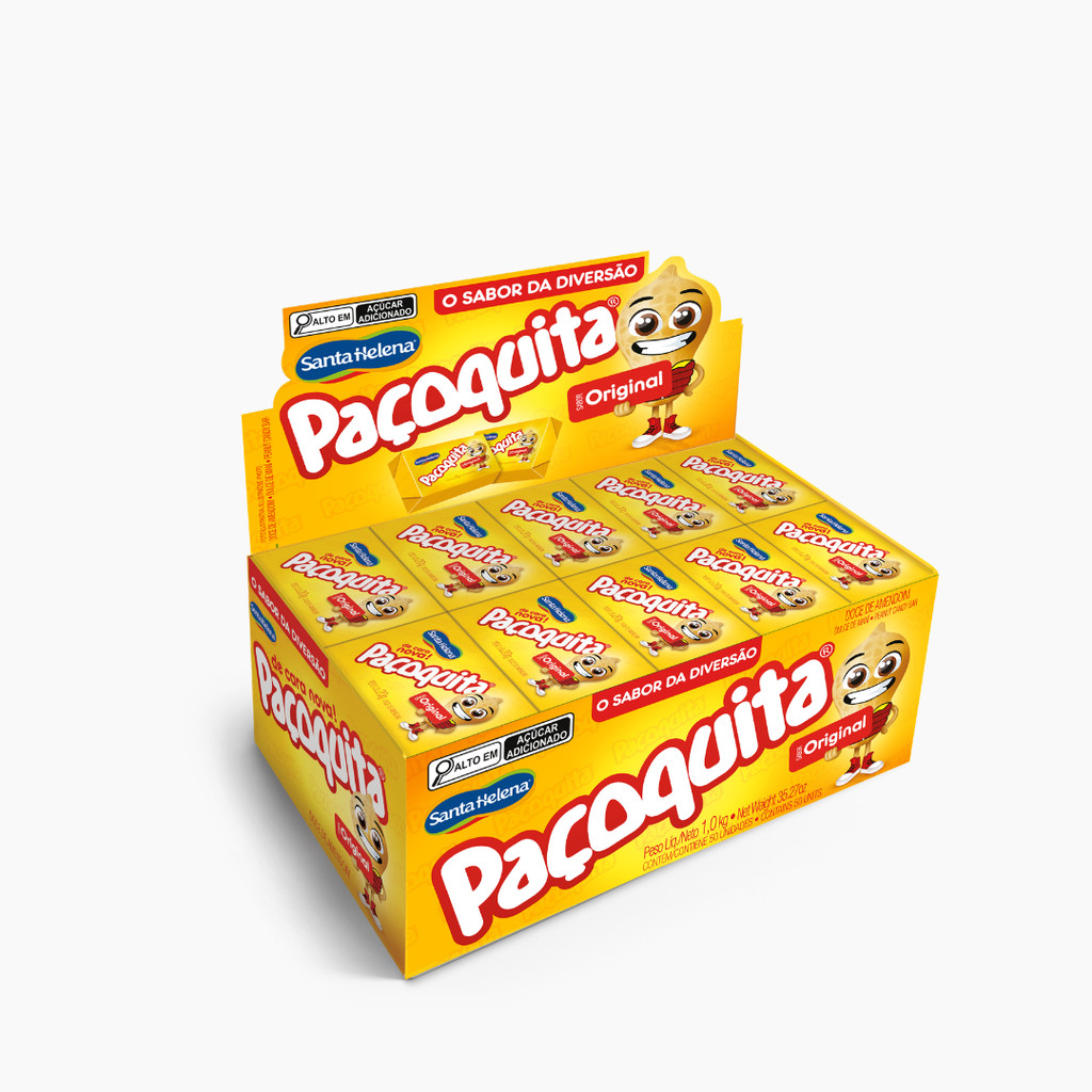 Paçoquita Quadrada Display 1Kg com 50 Unidades de 20g