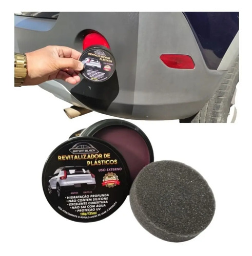 Cera Revitalizadora de Plástico Automotiva Batom Black