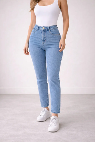 Calça Jeans Mom Feminina Cintura Alta