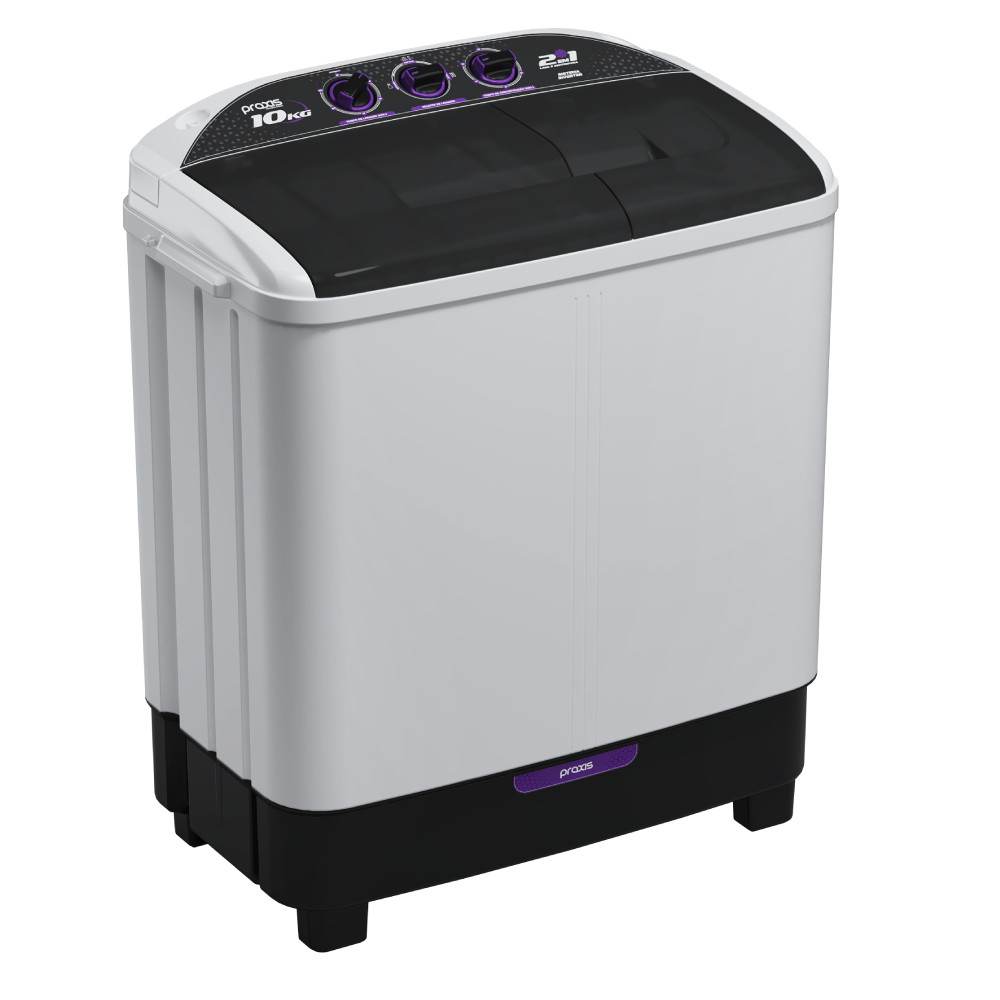 Maquina de Lavar Twin Tub Praxis 10kg 2 em 1 Branca