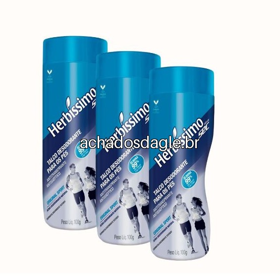Kit Talco Herbissimo Sec Tradicional 100g 3 Unidades