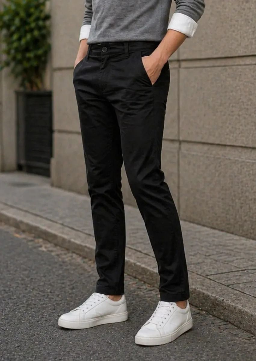 Calça Sarja Social Esport Fino Bolso