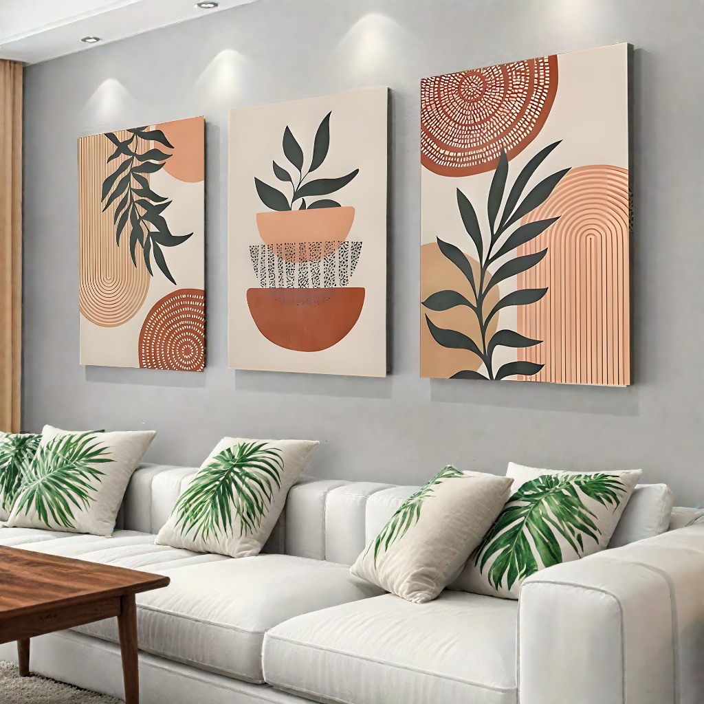 Kit 3 Quadros Decorativos 40x60 Planta Tropical