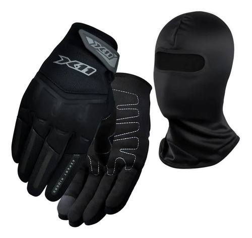 Luva Masculina Fit X Com Touch X11 Motociclista + Balaclava