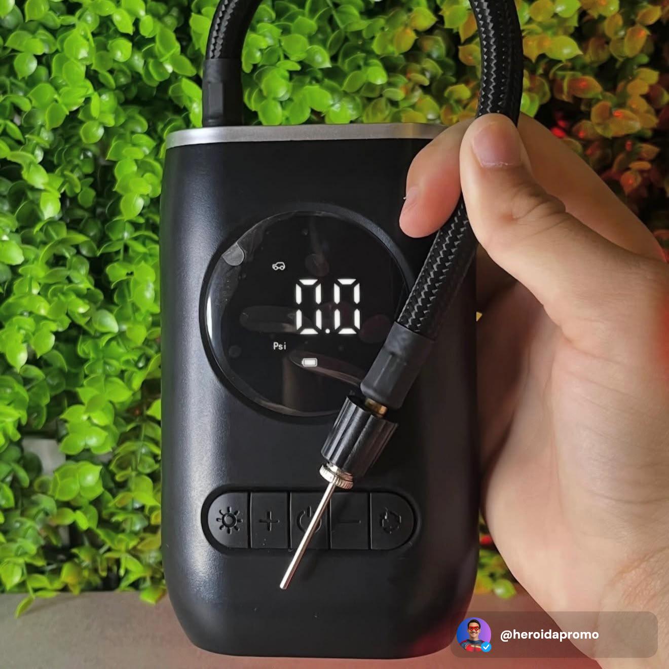 Calibrador Compressor Pneu Digital Sem Fio para Carro Bike Moto
