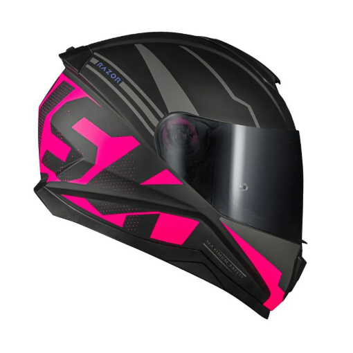 Capacete Norisk Razor Full Preto e Rosa Fosco