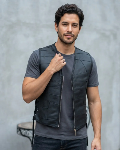 Colete Masculino Couro Legitimo Motoclub 22m PP ao EG