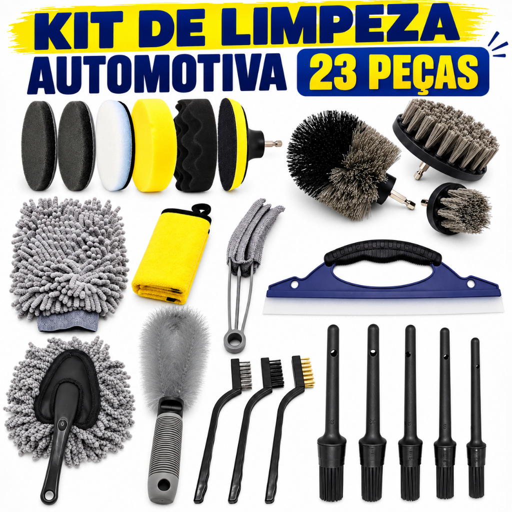 Kit 23 Peças Detalhamento Automotivo