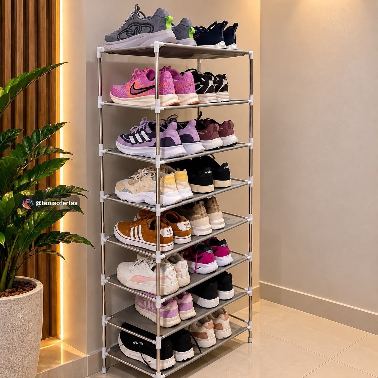 Sapateira organizador de sapatos 9 andares vertical desmontavel compacta com prateleiras para quarto closet entrada e...
