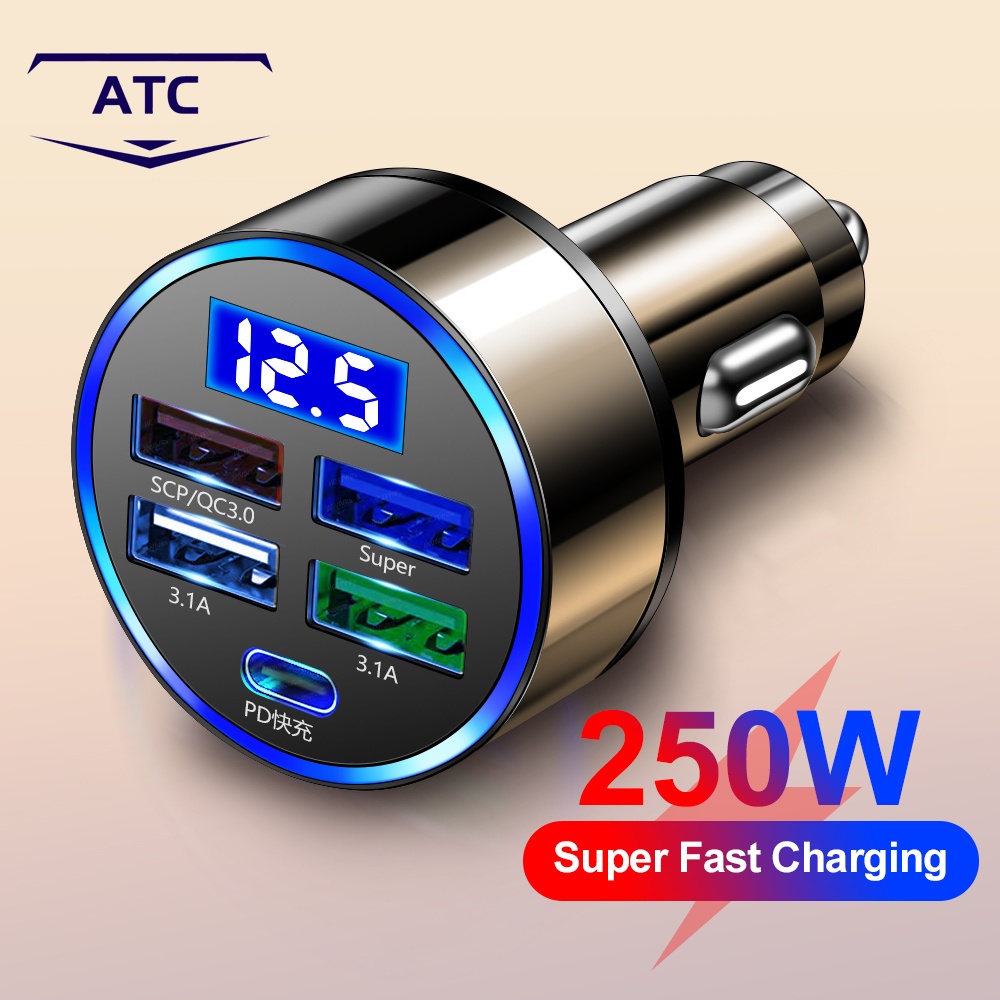 Carregador Veicular Rápido 5 Portas USB