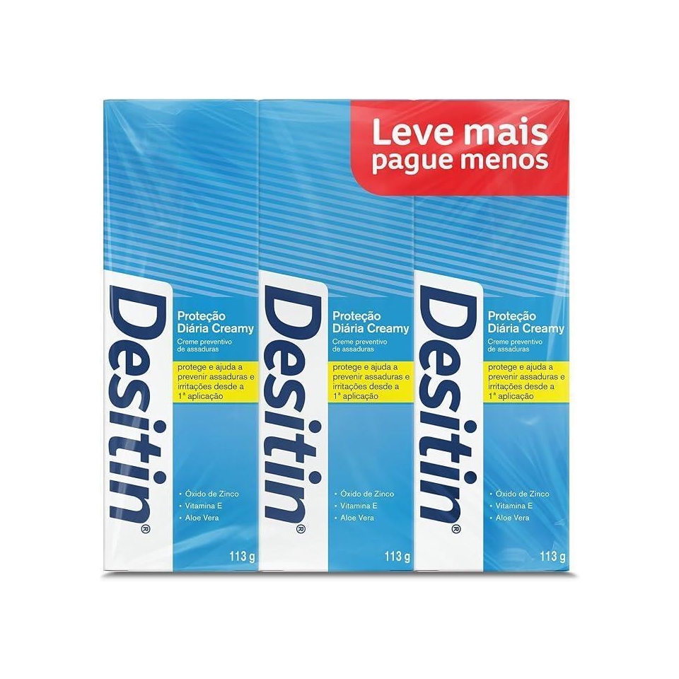 Kit 3 Cremes Preventivos de Assaduras Desitin Creamy 113g