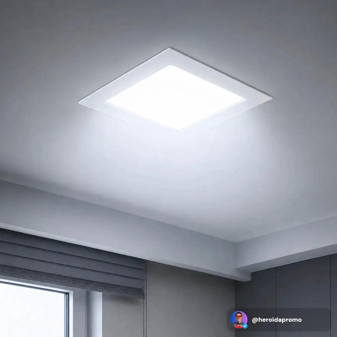 Kit 10 Painel LED Plafon Embutir 18W 6500K 12cm Bivolt