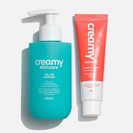 Duo Gel de Limpeza mais Gel-Creme Hidratante Calmante Calming Cream Creamy