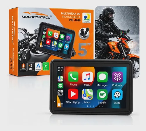 Multimídia Moto Hm-501 Tela Touch 5 Polegadas Carplay Android Auto