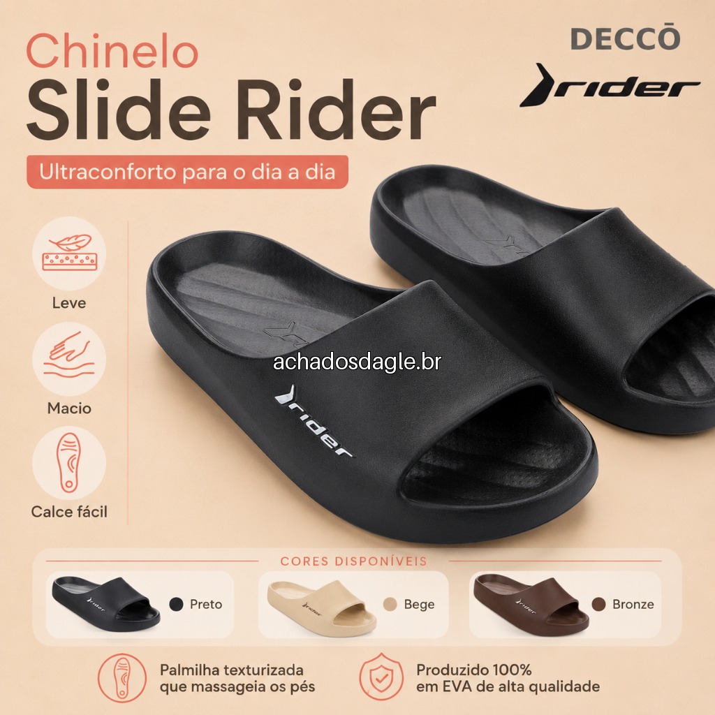 Chinelo Rider Slide Masculino EVA